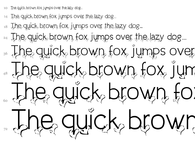 Dream Love Valentine font waterfall